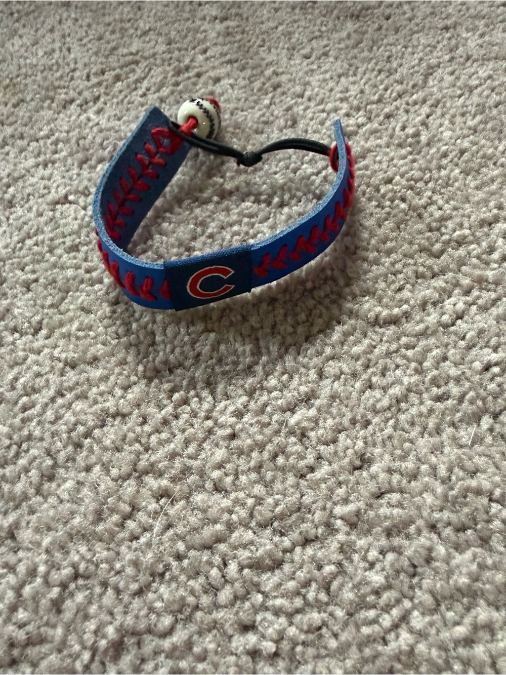 Chicago Cubs Blue and Red Baseball Stitch Bracelet